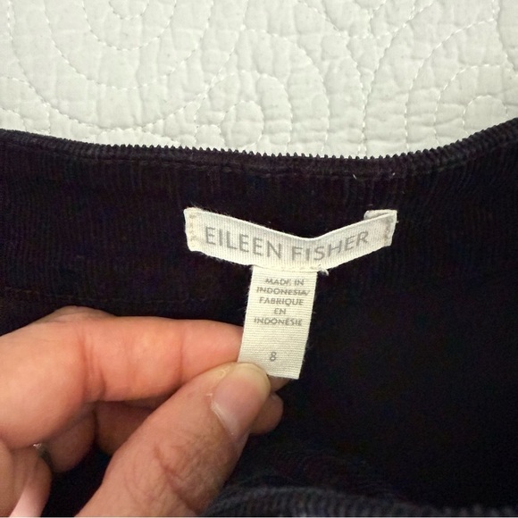 Eileen Fisher Black Wide Leg Corduroy Pants - Picture 11 of 15